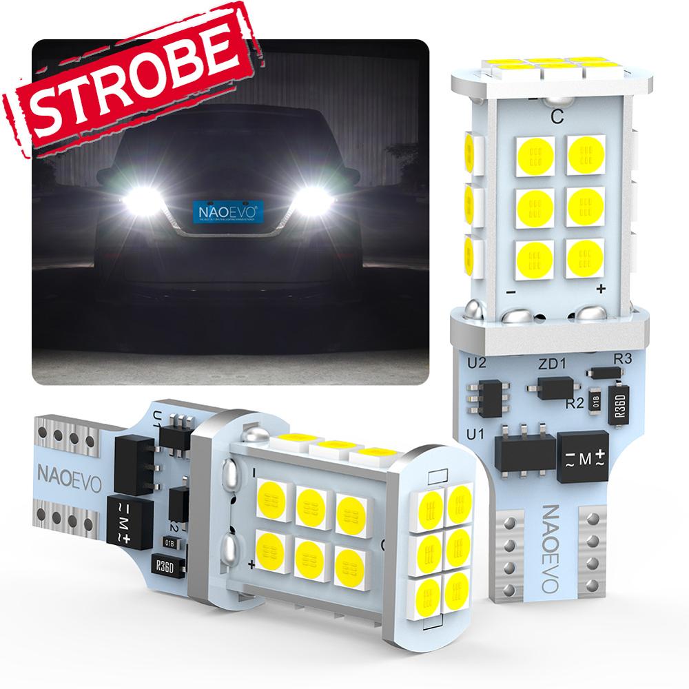 NAO LED Ʈκ ,  Ʈ, 6000K ȭƮ 3030, 24SMD, 12V, 921 T16 ̴  극ũ  , , W16W, T15, 2600Lm